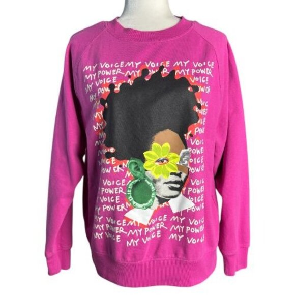 Black History Month "My Voice My Power" Sweatshirt Pride and Culture Womens Sz M - Picture 2 of 7